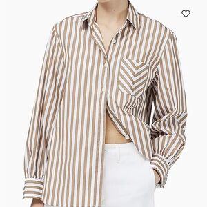 NOT FOR SALE- rag & bone Brown and White Striped Blouse- NOT FOR SALE